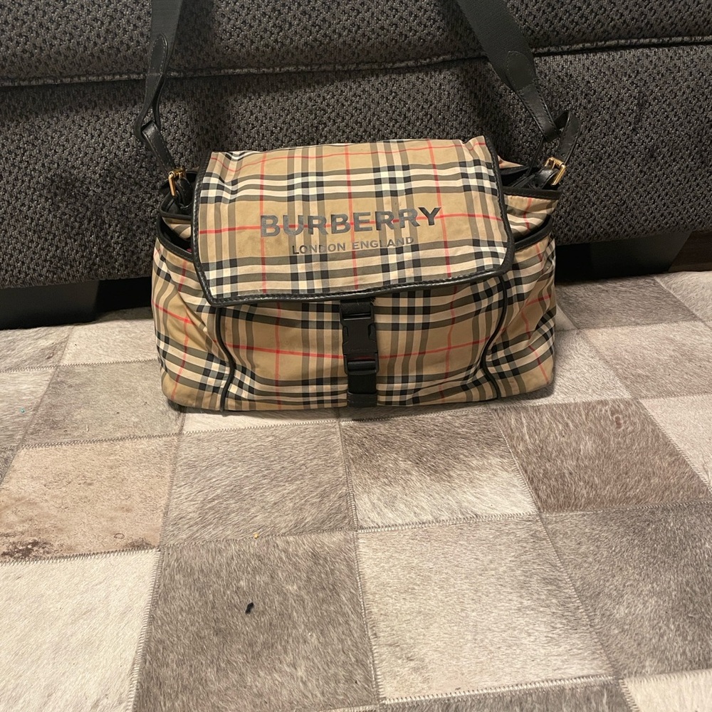 Burberry Checkered Baby Bag - Beige and Black